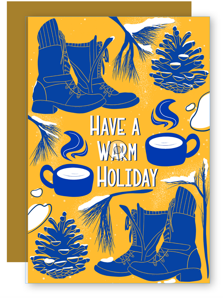 Holiday Winter Hike Greeting Card + Matching Envelope - Assorted (Winter Wishes/Winter Forest)