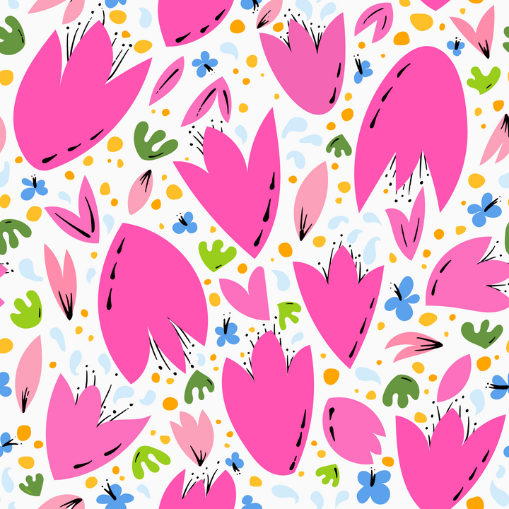 Rejuvenating Scented Sachets in "Breezy Tulips" Pattern Filled with Organic Ingredients (Assorted Colors)