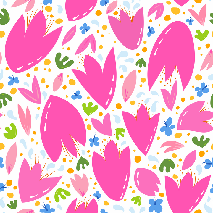 Rejuvenating Scented Sachets in "Breezy Tulips" Pattern Filled with Organic Ingredients (Assorted Colors)