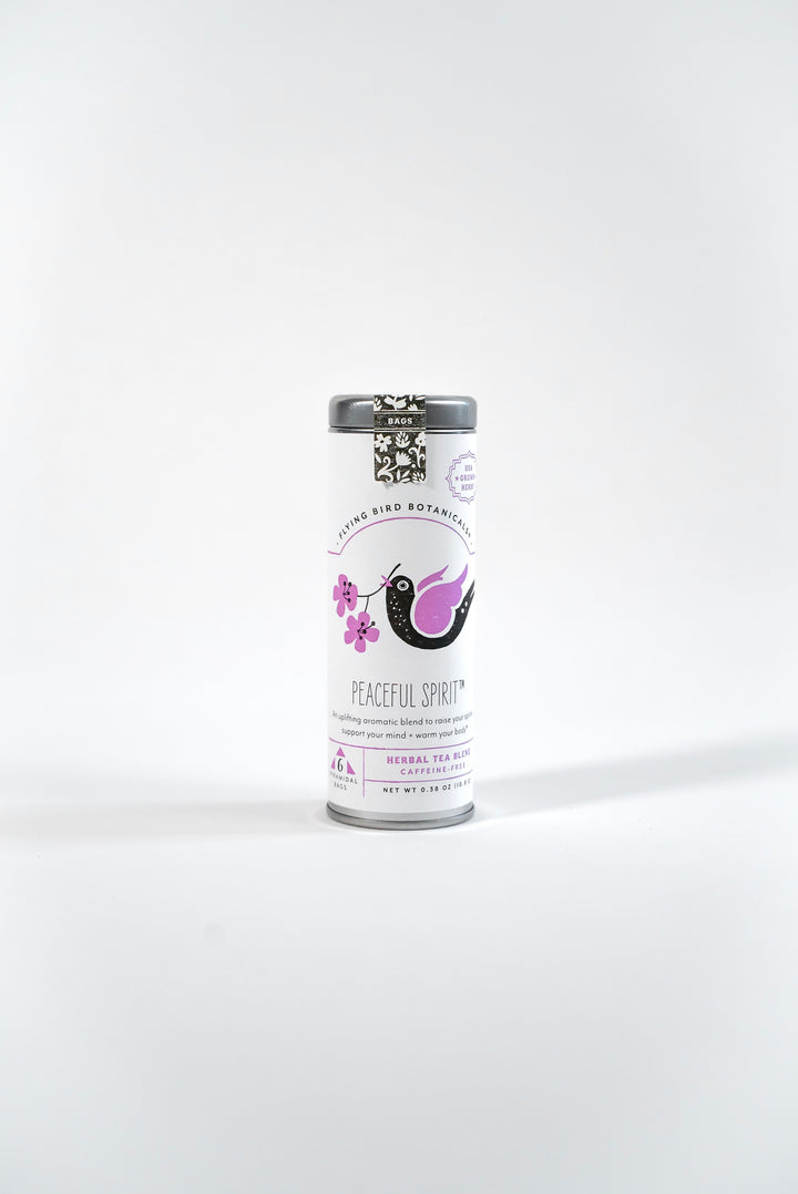 "Peaceful Spirit" Tea Time Tin: 6 Eco-Bags of Organic Tea (Mint, Floral + Lemon, Caffeine-Free)