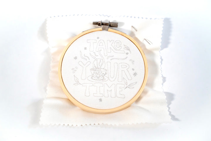 "Take Your Time" Eco-Embroidery Kit w. Tea Time Pattern (Joyful Threads Winter Dreaming)