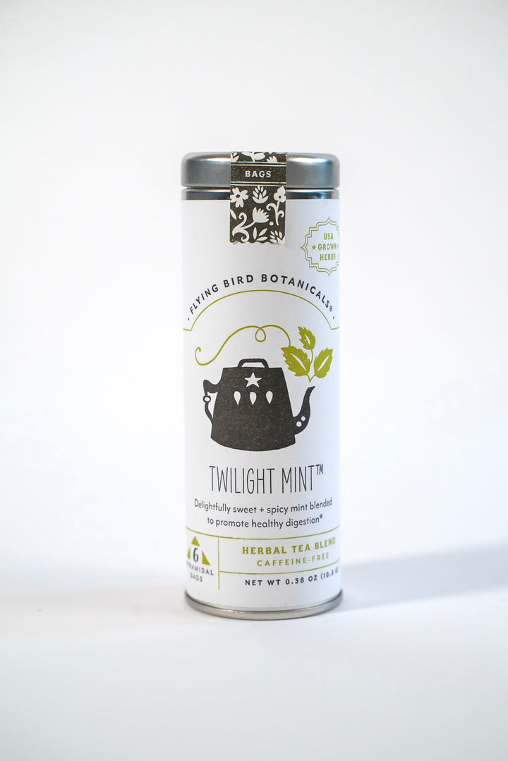 "Growing Wellness" Eco Gift Box: Basil & Leafy Greens Growing Kits, Mint Tea, Meditation Card, Greeting Card (Grow & Bloom)