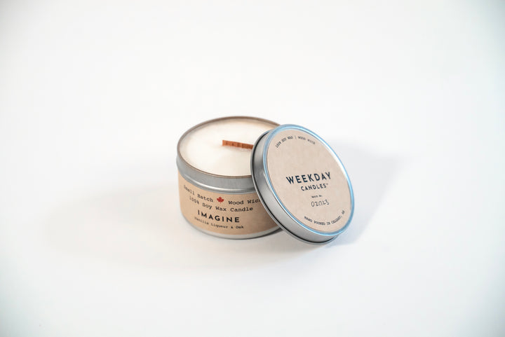 "Imagine" Soy Crackling Wick Eco-Candle - Vanilla Liqueur + Oak (Shine On / Winter Dreaming)