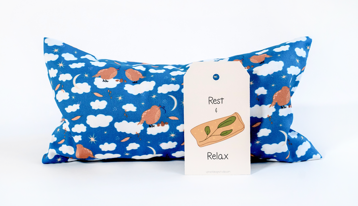 Scented Serenity Eye Pillow - Birds on Blue (Winter Dreaming Collection)