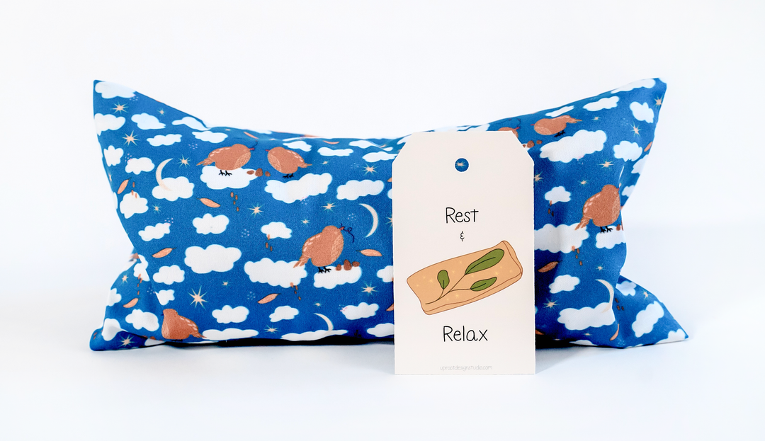 Scented Serenity Eye Pillow - Birds on Blue (Winter Dreaming Collection)