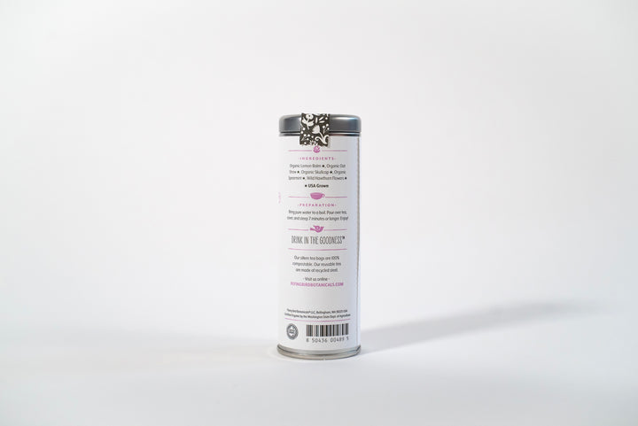 "Peace of Mind" Tea Time Tin: 6 Eco-Teabags of Organic Tea  (Floral + Lemon, Caffeine-Free)