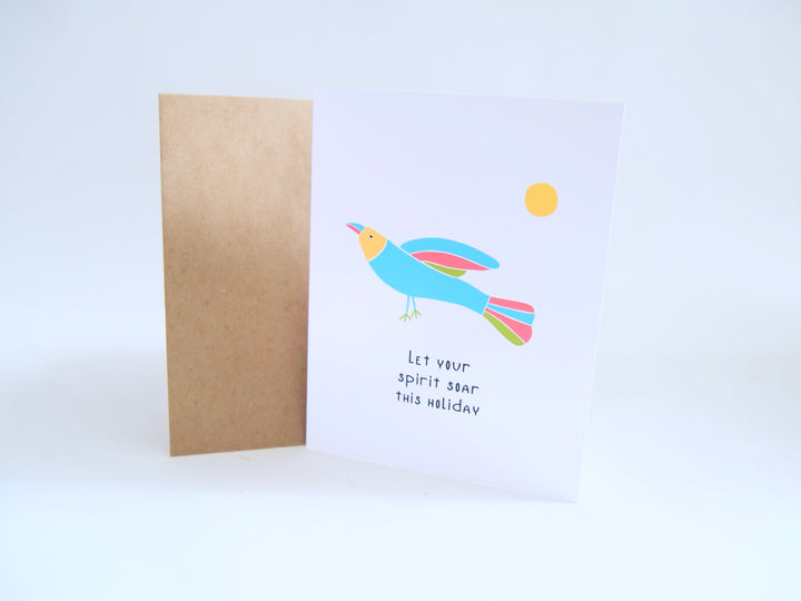Soaring Birds Holiday Greeting Cards + Matching Envelope, Blank Inside - Assorted (Winter Wishes)