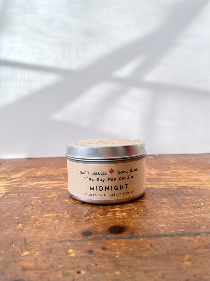 Shine On Candle Relaxation Set: "Midnight" Candle (Peppercorn & Juniper Berries), Meditation Card + Mindfulness Journal