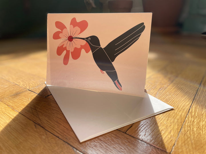Eco Recycled 5x7 Greeting Cards w. Hand-Drawn Art + Recycled Envelopes, Blank inside - Assorted (Words of Love)