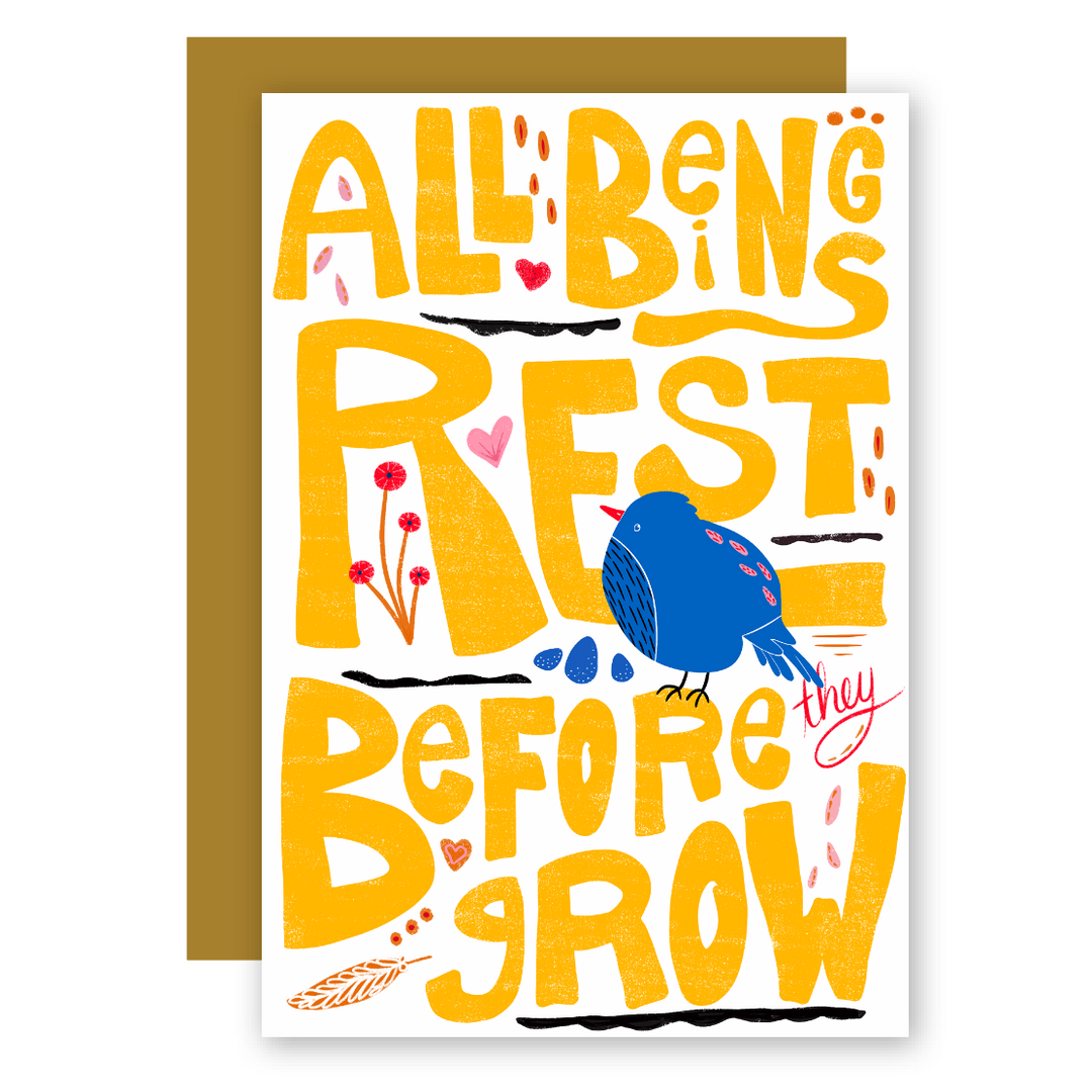 All Beings Rest Before They Grow Greeting Card + Matching Envelope (Winter Wishes)