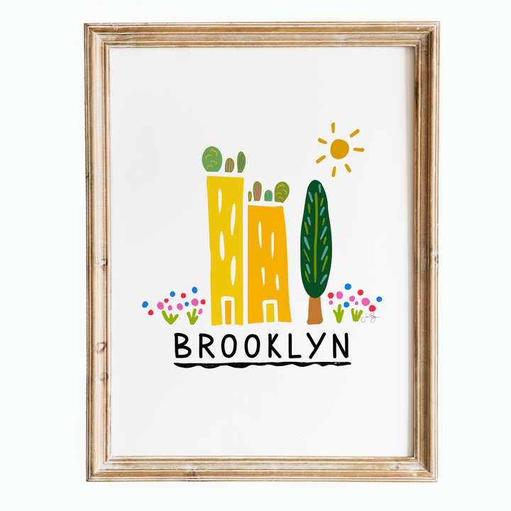 "Green Cities" (Brooklyn) Colorful Eco-Art Print 4x5"