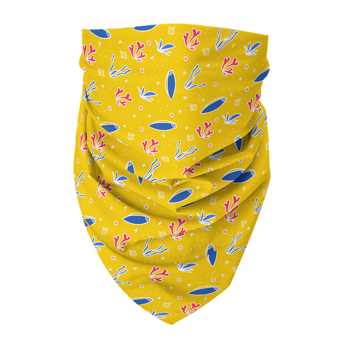 100% Organic Cotton Hand-Sewn Pet Bandana with "Ocean Bubbles" Pattern - Assorted Colors (Green Paws)