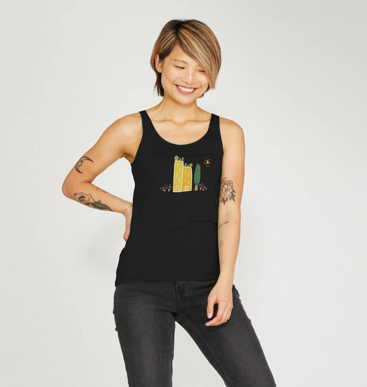 Green Cities Scoop Tank T-Shirt (Black & White)