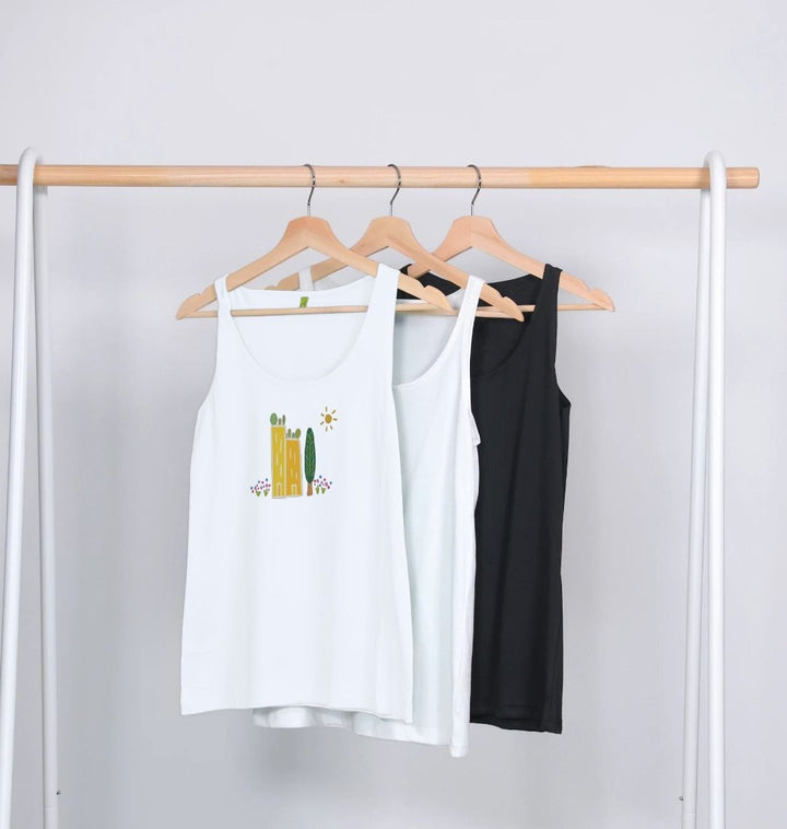 Green Cities Scoop Tank T-Shirt (Black & White)