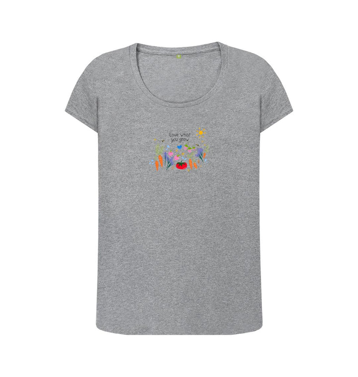 Athletic Grey Love What You Grow \"Garden Party\" Scoop Neck T-Shirt (Adult)