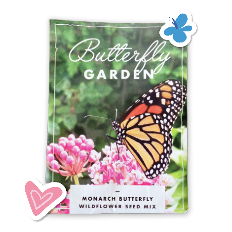 Butterfly Garden Pollinator Greetings Kit w. Non-GMO Butterfly Seed Packet, Infosheets + Gardener Greeting Card (Celebrate Pollinators)