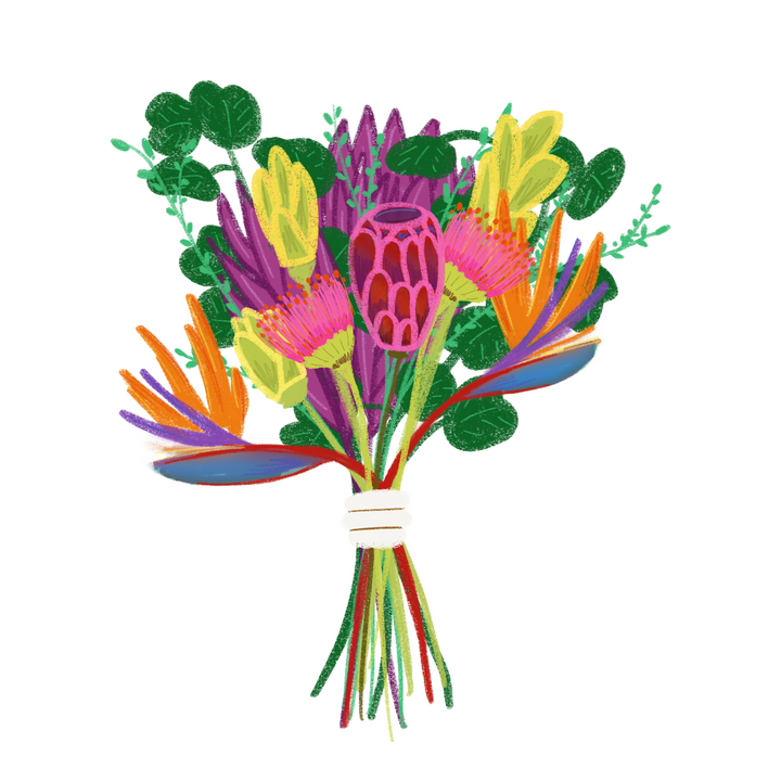 Fanciful Folk Art Individual Sticker Collection - Large (Celebrate Pollinators / Grow & Bloom / Tropical Gardeners)