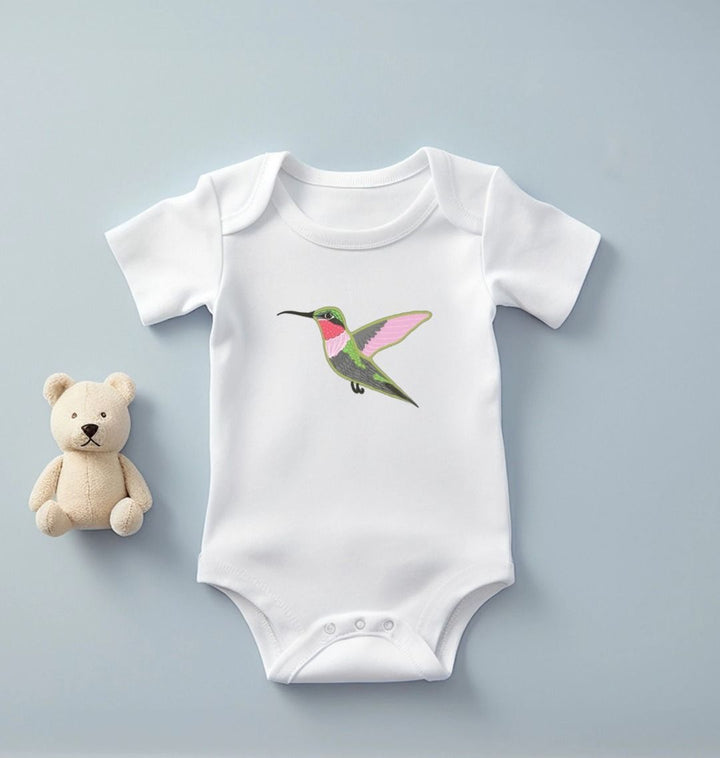 Hummingbird Organic Onesie - White (Celebrate Pollinators)
