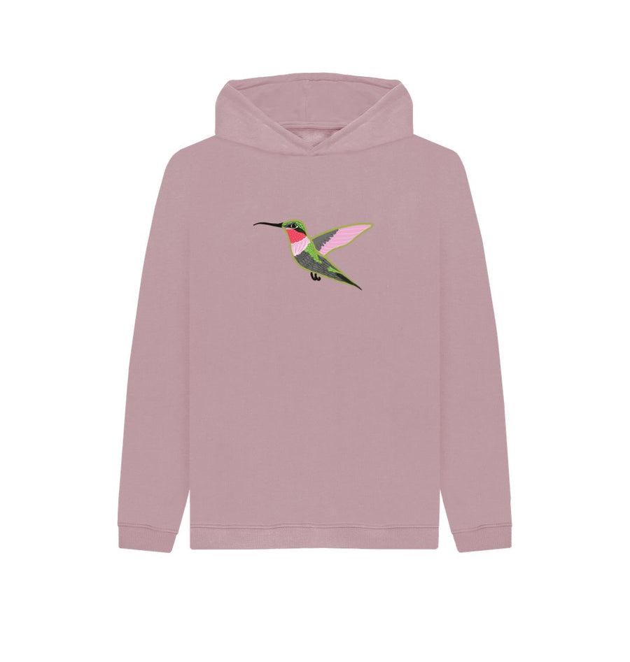 Mauve Hummingbird Pullover Hoodie (Kids)