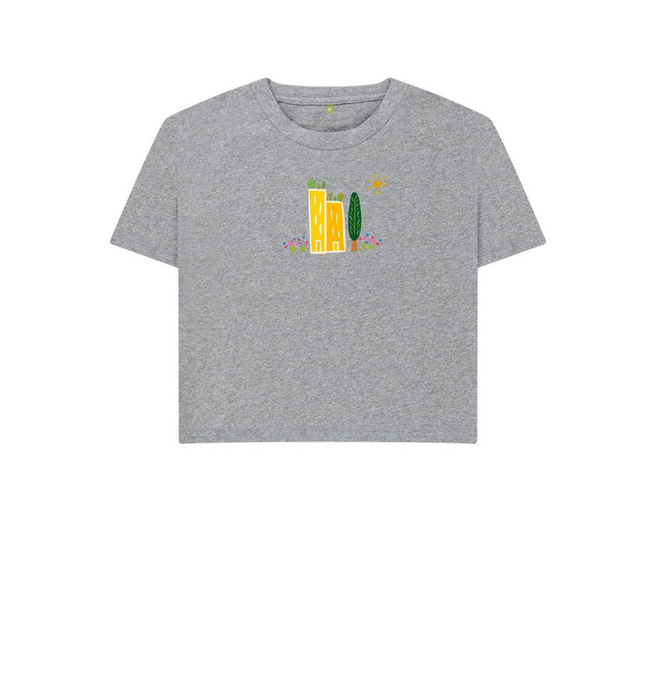 Athletic Grey Green Cities Crop Top Boxy T-Shirt