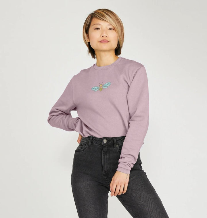 Cozy Bee Pullover (Adult - Rose, Light Green & Dusty Blue)
