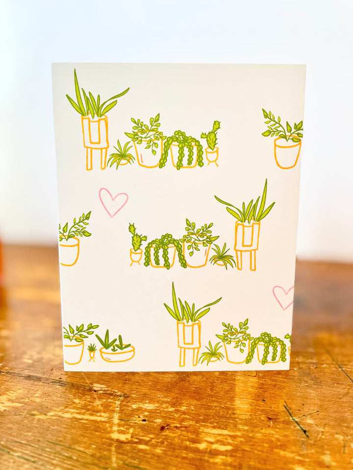 Whimsical Love Plants Eco Recycled Greeting Cards w. Hand-Drawn Art + Recycled Envelopes, Blank inside - Assorted (Plant Parenthood)