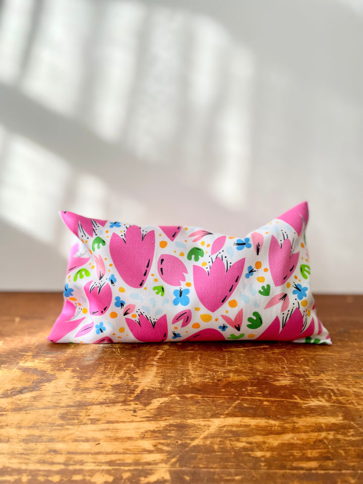 Scented Serenity Eye Pillow - Breezy Tulips Pattern w. Black Details (Grow & Bloom Collection)