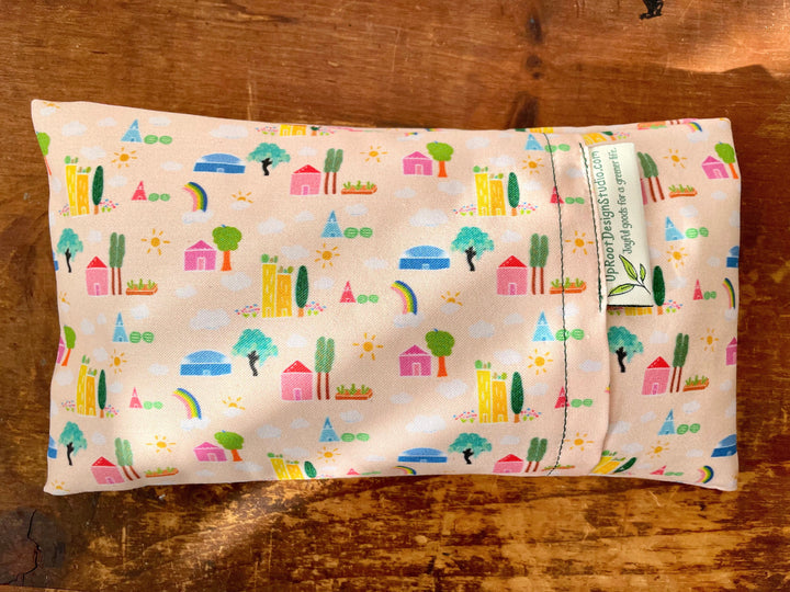 Scented Serenity Eye Pillow Set - Scent: Lavender - Patterns: Green Cities + Breezy Tulips (Grow & Bloom Collection)