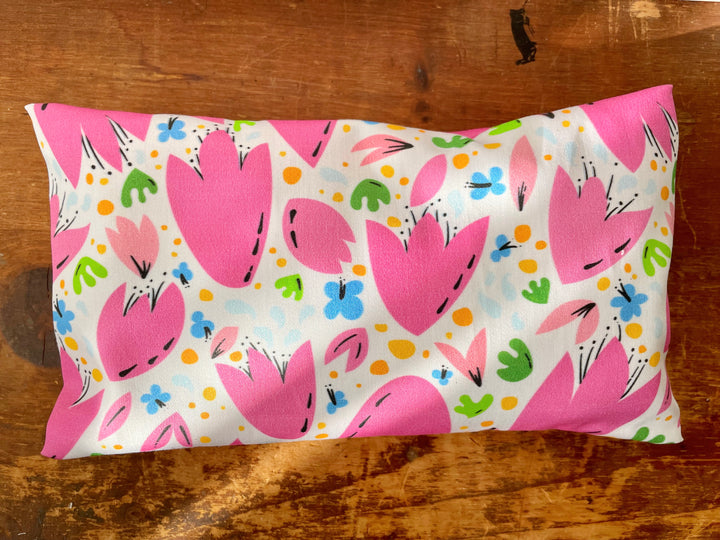 Scented Serenity Eye Pillow - Breezy Tulips Pattern w. Black Details (Grow & Bloom Collection)