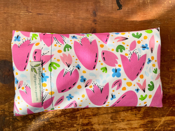 Scented Serenity Eye Pillow - Breezy Tulips Pattern w. Black Details (Grow & Bloom Collection)