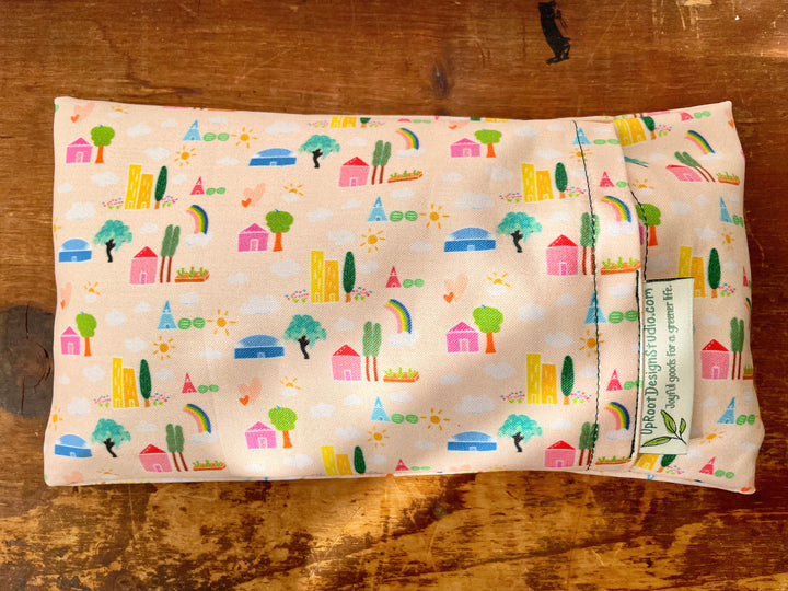 Scented Serenity Eye Pillow Set - Scent: Lavender - Patterns: Green Cities + Breezy Tulips (Grow & Bloom Collection)