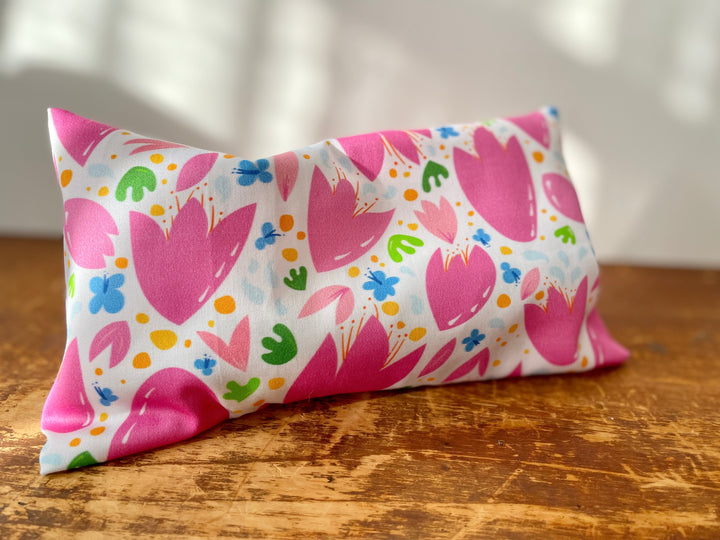 Scented Serenity Eye Pillow - Breezy Tulips Pattern w. White Details (Grow & Bloom Collection)