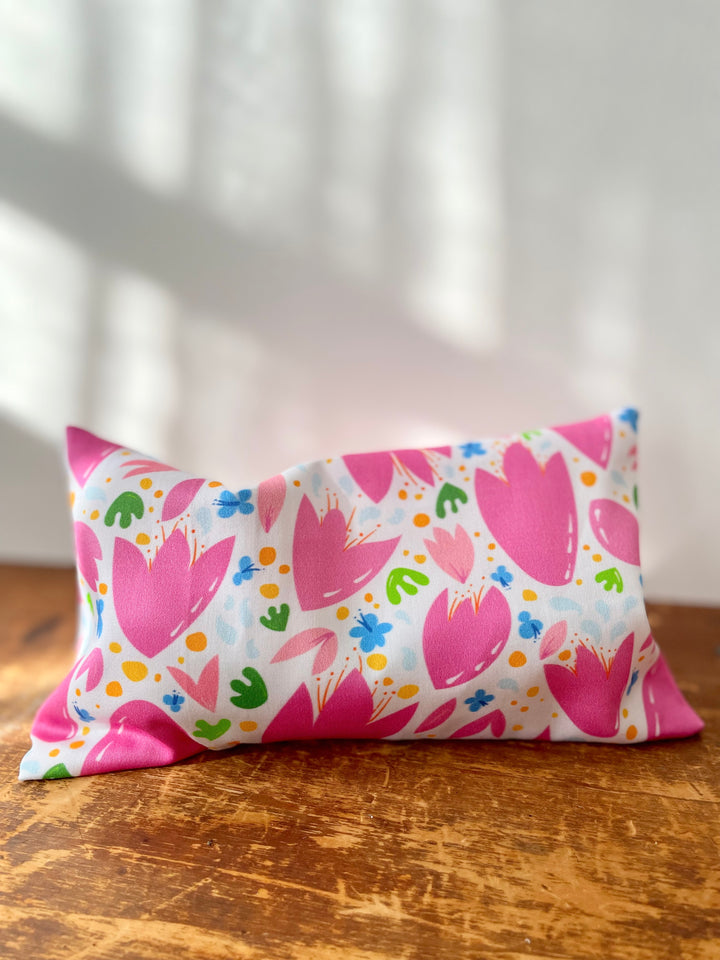 Scented Serenity Eye Pillow - Breezy Tulips Pattern w. White Details (Grow & Bloom Collection)