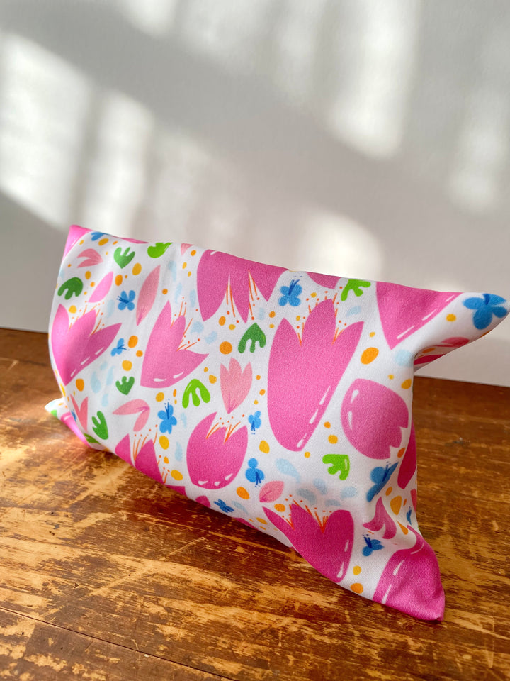 Scented Serenity Eye Pillow - Breezy Tulips Pattern w. White Details (Grow & Bloom Collection)