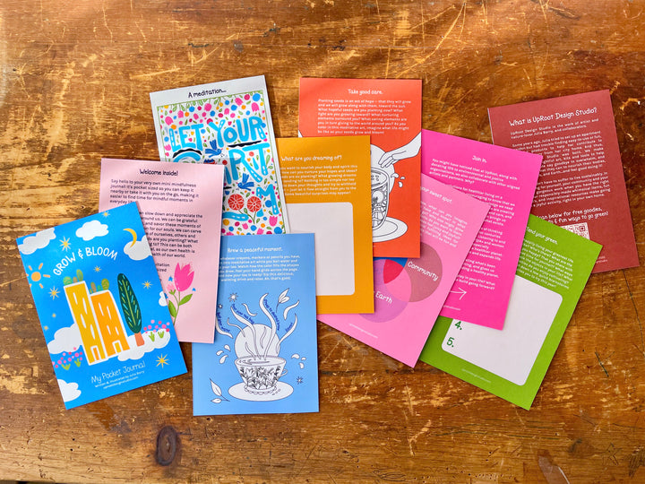 Eco Wellness Kit: Dwarf Sunflower Mindful Growing Kit, "Wildflower Breath" Meditation Card + Mindfulness Journal (Get Growing)