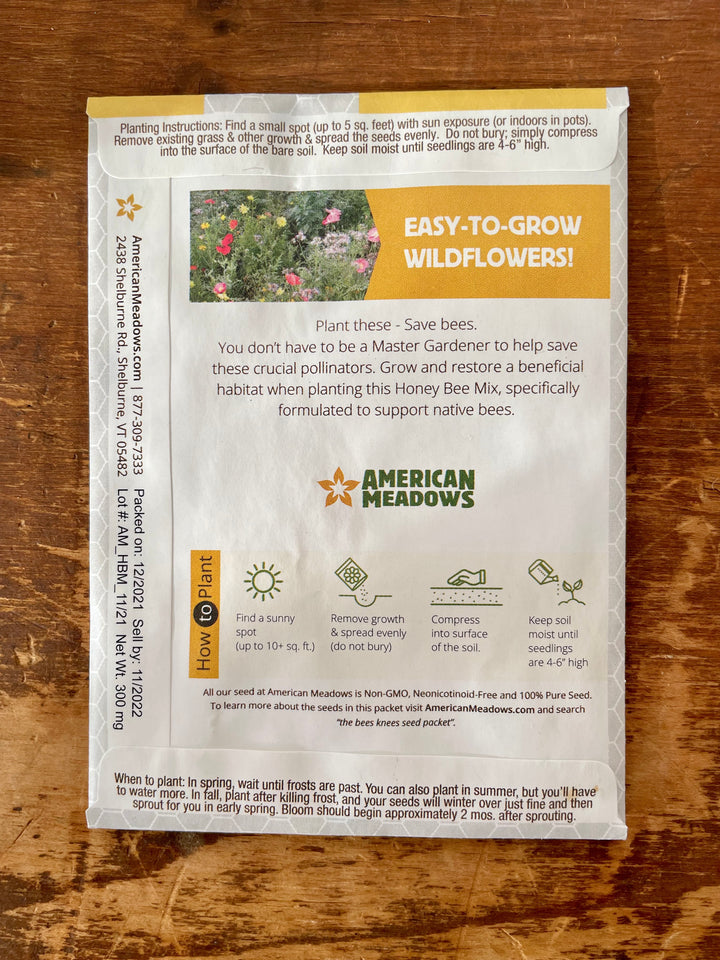 Non-GMO Wildflower Pollinator Garden Seed Packet - Attract Bees, Butterflies & Hummingbirds! (Seeds of Hope)
