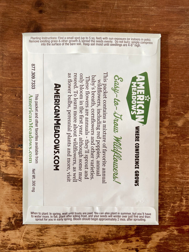 Non-GMO Wildflower Pollinator Garden Seed Packet - Attract Bees, Butterflies & Hummingbirds! (Seeds of Hope)