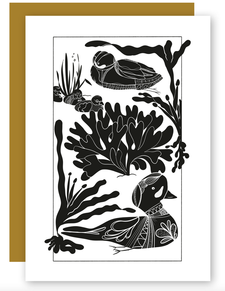 Eco Recycled 5x7 Greeting Cards w. Hand-Drawn Art + Recycled Envelopes, Blank inside - Assorted (Words of Love)