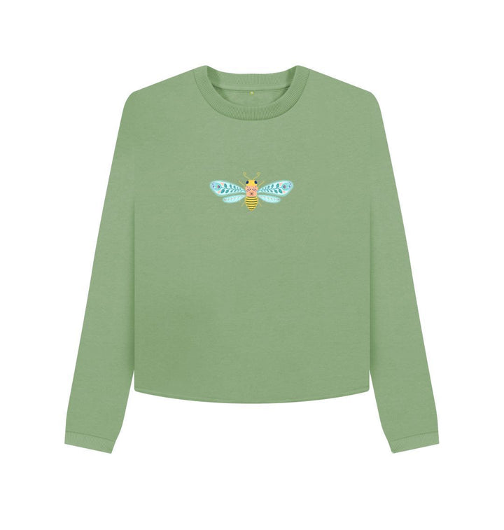Sage Cozy Bee Pullover (Adult - Rose, Light Green & Dusty Blue)