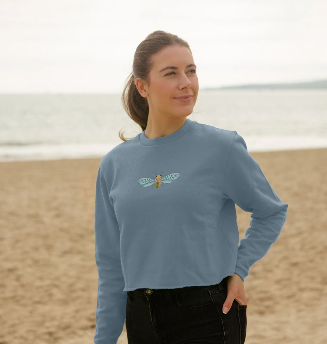 Cozy Bee Pullover (Adult - Rose, Light Green & Dusty Blue)