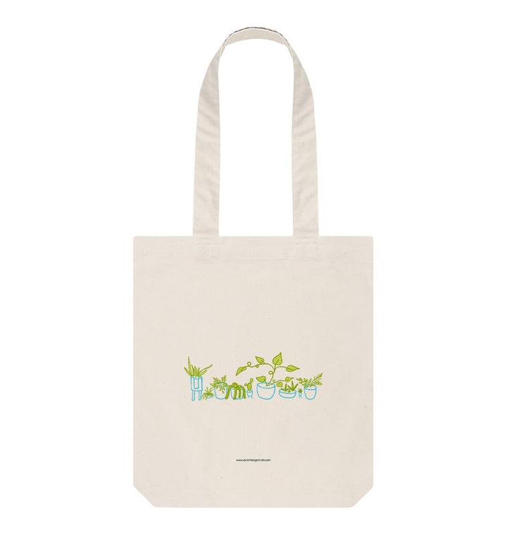 Natural \"Plant Love\" 100% Organic Cotton Tote