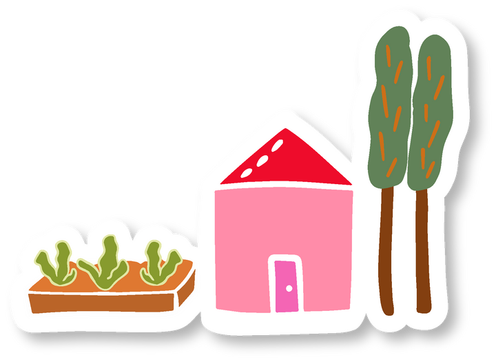 "Green Cities" Assorted Hand-drawn Adorable Individual Stickers - S, M, L (Grow & Bloom / Celebrate Pollinators)