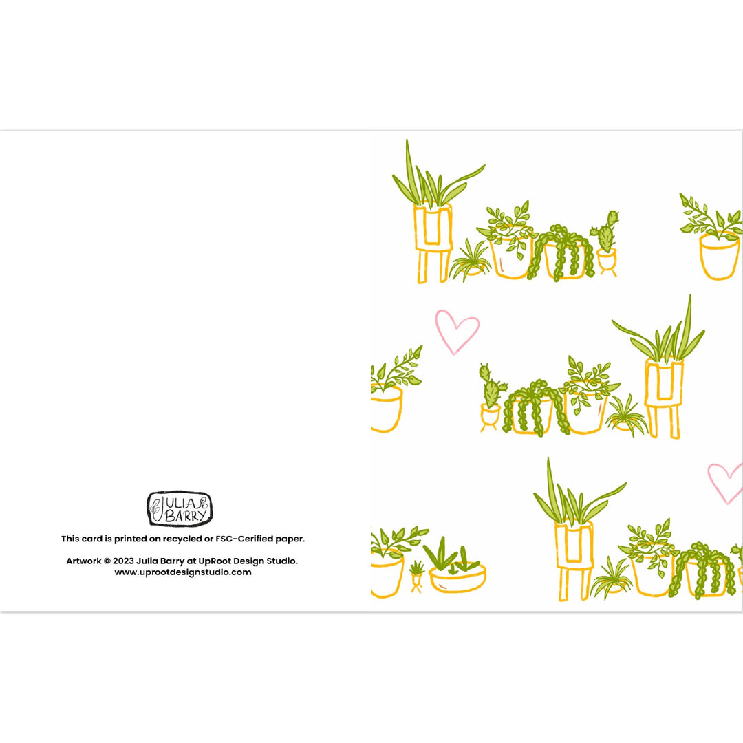Whimsical Love Plants 4x6" Blank Greeting Cards (White) - Pack of 10 (Words of Love)