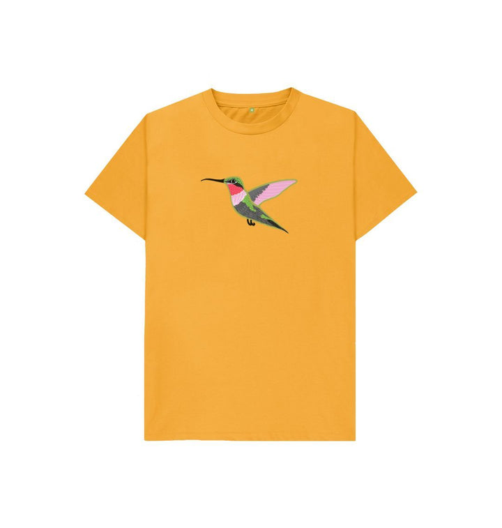 Mustard Hummingbird Kids' Tee (pink, mustard or blue)