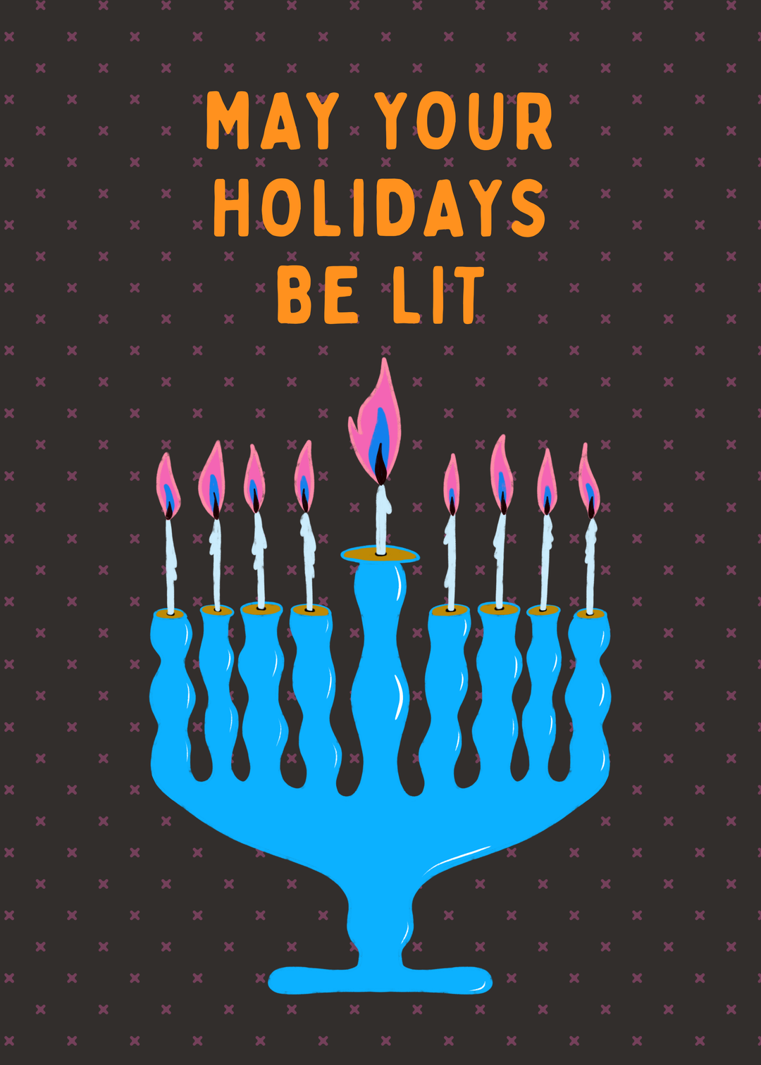 "Lit Holiday" Hand-Drawn Eco-Greeting Holiday Cards for Hanukkah