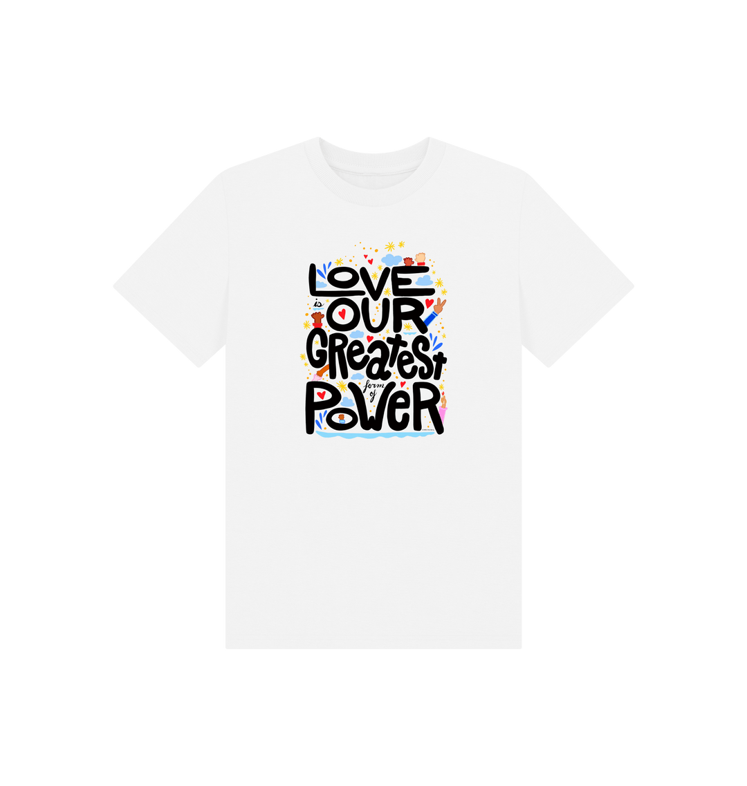White Printed Kids T-Shirt Front
