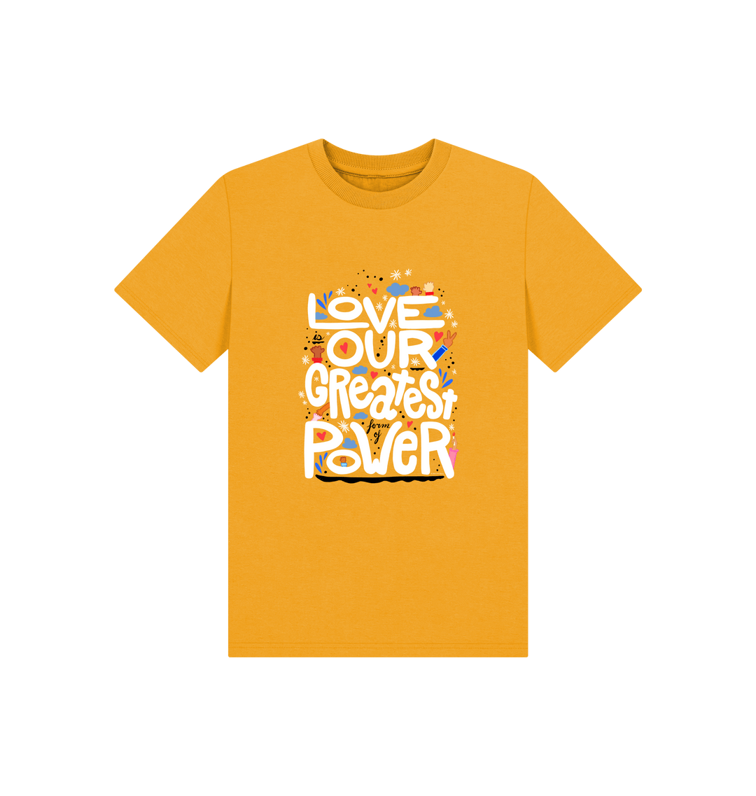 Mustard Printed Kids T-Shirt Front