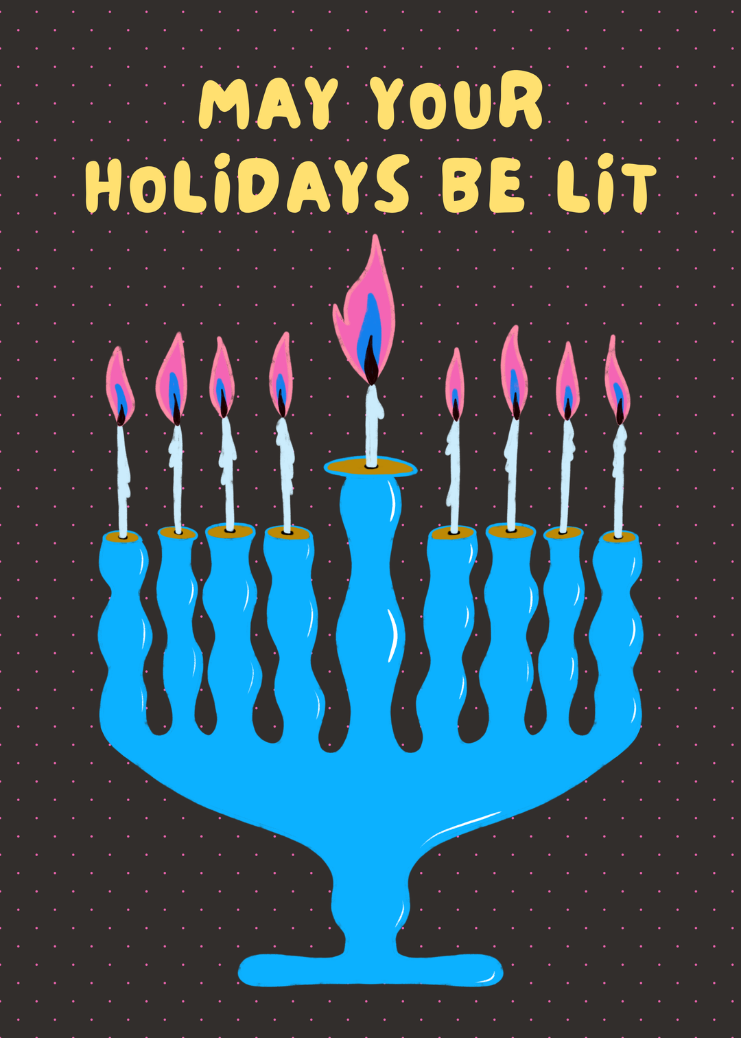 "Lit Holiday" Hand-Drawn Eco-Greeting Holiday Cards for Hanukkah
