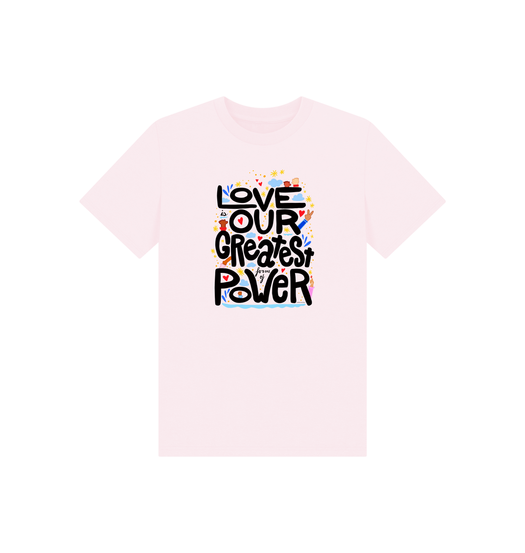 Pink Printed Kids T-Shirt Front