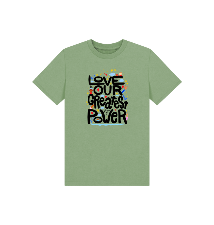 Sage Printed Kids T-Shirt Front